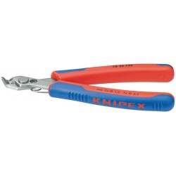 Pince coupante latérale d'électronicien Super Knips®, inoxydable, Modèle : Sans facette, pointes coudées à 60°, Long. 125 mm