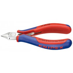 Pince coupante latérale d'électronicien, tête polie miroir, Modèle à petite facette, tête pointue aplatie, Long. 115 mm