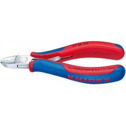 Pince coupante latérale d'électronicien, tête polie miroir, Modèle sans biseau, tête ronde, Long. 115 mm