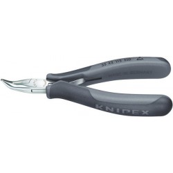 Pinces de préhension électronique ESD, Modèle : Becs ronds et plats, courbés à 45°, Long. 115 mm, Long. des becs 22,5 mm