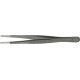 Brucelles de précision, Pointes : droit, rond, environ 3,5 mm de large, Surfaces de préhension denture fine, revêtement noir antireflet