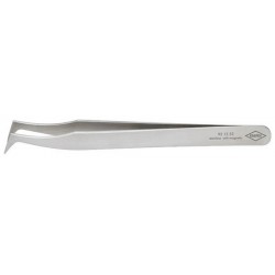 Brucelles de précision, Pointes : coudé, pointu, extra épais, Surfaces de préhension lisse, Surface antireflet mat, inoxydable, antimagnétique