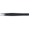 Brucelles de précision ESD, Pointes : droit, pointu anguleux, environ 0,9 mm de large, Surfaces de préhension denture fine, Surface antireflet