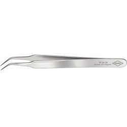 Brucelles de précision, becs 'aiguille', Pointes : coudé, pointu, extra fin, Surfaces de préhension lisse, Surface antireflet mat, inoxydable