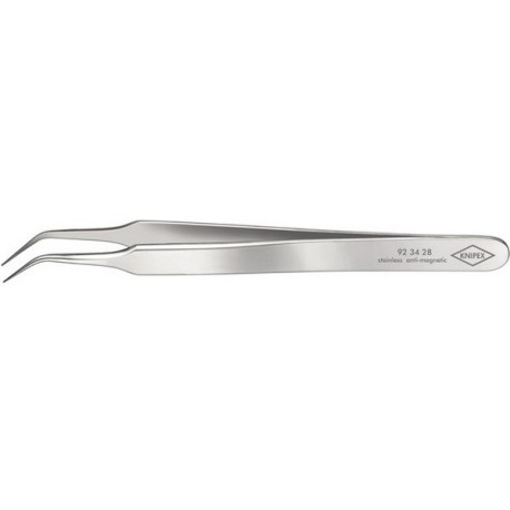 Brucelles de précision, becs 'aiguille', Pointes : coudé, pointu, extra fin, Surfaces de préhension lisse, Surface antireflet mat, inoxydable