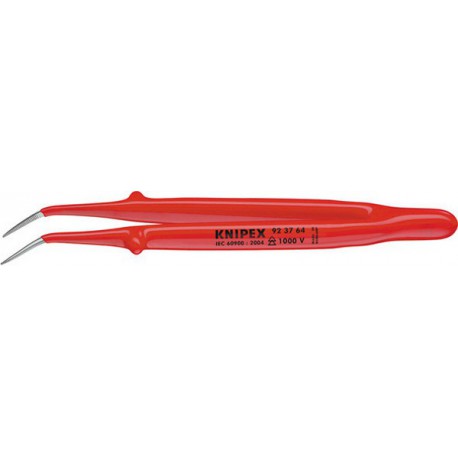Brucelles de précision, isolées, Pointes : coudé, pointu, Surfaces de préhension denture fine, Surface nickelées, isolées par immersion