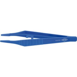 Brucelles en plastique, Pointes : droit, trapézoïdal, environ 3,5 mm de large, Surfaces de préhension dentée, Surface poignées cannelées
