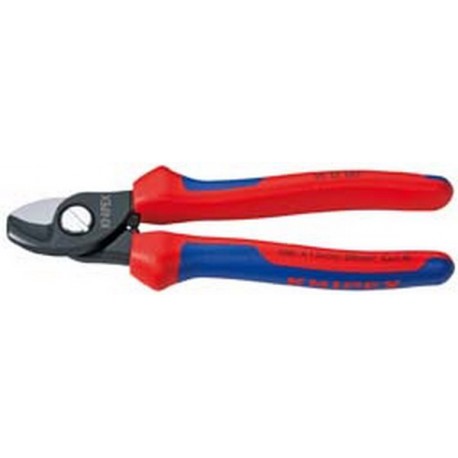 Coupe-câbles, tête brunie, poignées à gaine en plastique, Long. : 165 mm, Ø de la capacité de coupe 15 mm, Section du conducteur 50 mm²