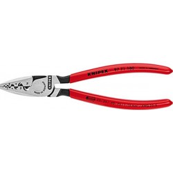 Pince à sertir les cosses, tête polie, acier à outils spécial, Long. : 180 mm, Section du conducteur 0,25-16 mm²