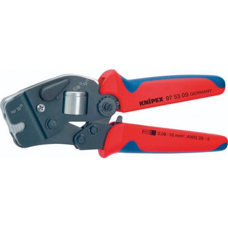 Pince à sertir les cosses, Section du conducteur : 0,08-10 + 16 mm², Type -, Utilisation Cosses avec et sans collerette plastique, Long. : 190 mm