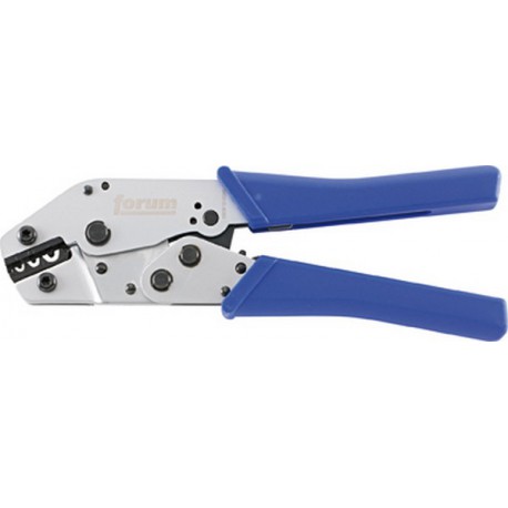 Pince à sertir pour cosses de câbles et connecteurs à fiches avec dispositif de blocage forcé, Section du conducteur : 0,5-6 mm²