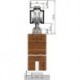HELM 73 Set ferrure porte bois - sans rail
