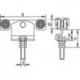 HELM 391 Monture tole galvanisée, fixation sur plat, galet avec moyeu M12x60