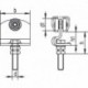 HELM 490 Monture tole galvanisée, fixation sur plat, galet avec moyeu M16x70, Hauteur réglable