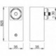 KWS 8702 Support d'extrémité porte 30x30x2 mm Rohr,KS