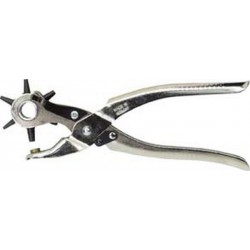 Pince emporte-pièce revolver, nickelée, Ø de l'emporte-pièces : 2 2,5 3 3,5 4 4,5 mm, Long. 225 mm