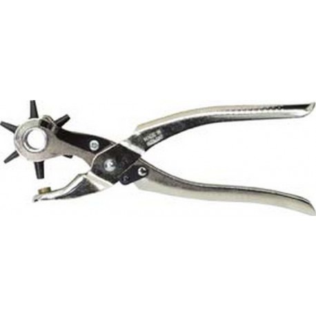 Pince emporte-pièce revolver, nickelée, Ø de l'emporte-pièces : 2 2,5 3 3,5 4 4,5 mm, Long. 225 mm