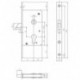 Serrure pour porte coulissante PZ,E55,VK8,D55,20kt,DL/DR