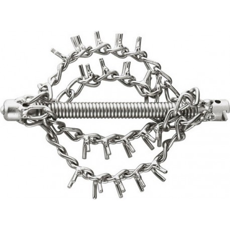 Tête à lancement centrifuge de la chaîne, Ø de tuyau : 100-150 mm, Ø de la tête 60 mm, Long. 170 mm, Prise femelle : 22 mm