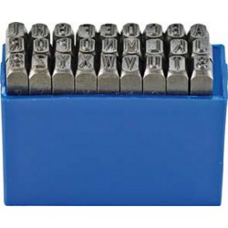 Jeu de lettres à frapper, Hauteur des caractères : 4 mm
