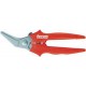 Ciseaux combinés, Poignées recouvertes de matière plastique, Long. : 190 mm, Modèle Tranchant courbé