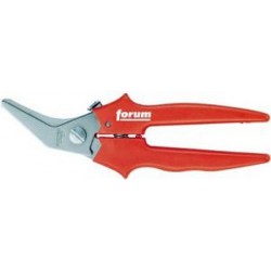 Ciseaux combinés, Poignées recouvertes de matière plastique, Long. : 190 mm, Modèle Tranchant courbé