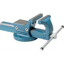 Etau parallèle, enclume de grande taille, avec support pour fixation de mâchoires de serrage orientables et interchangeables, Larg. : des mors : 120 mm