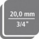 Douille 6 pans 3/4" 24x mm FORTIS 1 PCS