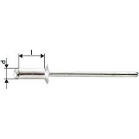 Rivet aveugle alu standard tête fraisée 4x12mm Gesipa (Par 1000)