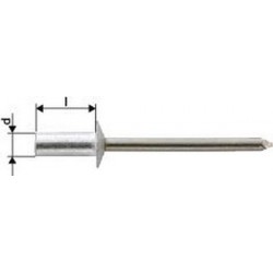 Rivet aveugle CAP alu/acier inoxydable standard tête semi-bombée 4,0x8,0mm (Par 1000)
