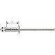 Rivet aveugle multiserrage alu standard tête semi-bombée 4,8x10mm (Par 1000)