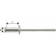 Rivet aveugle multiserrage alu standard tête semi-bombée 4,8x17mm (Par 1000)