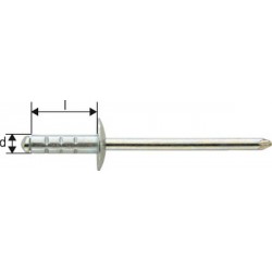 Rivet aveugle multiserrage acier/acier tête large 4x13mm Gesipa (Par 1000)