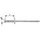 Rivet aveugle multiserrage acier/acier tête semi-bombée4,8x15mm Gesipa (Par 1000)