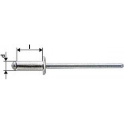 Rivet aveugle alu standard tête semi-bombée 3x16mm Gesipa (Par 1000)