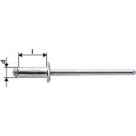Rivet aveugle alu standard tête semi-bombée 4x12mm Gesipa (Par 1000)