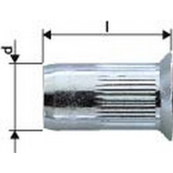 Ecrou aveugle acier galvanisé tête fraisée M5x7x13,5 Gesipa (Par 1000)