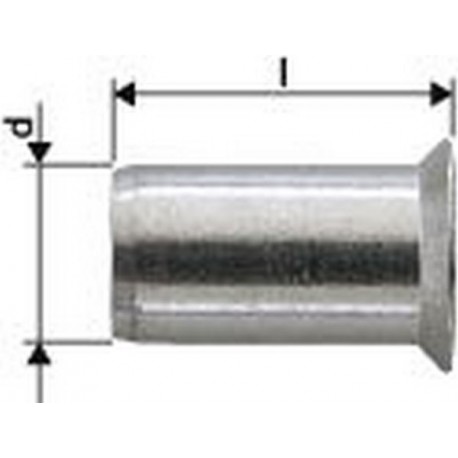 Ecrou aveugle alu standard tête fraisée M8x11x18,5 Gesipa (Par 1000)