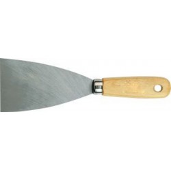 Couteau de peintre trempé, rectifié conique, avec manche plat ovale en bois., Larg. : 80 mm