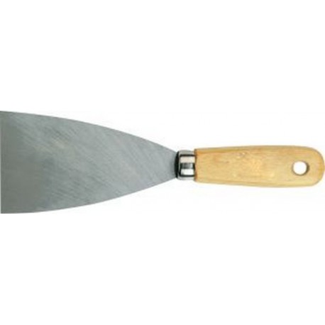 Couteau de peintre trempé, rectifié conique, avec manche plat ovale en bois., Larg. : 80 mm