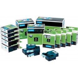 DYMO D1 ruban encreur pour étiqueteuse, Ruban encreur : noir sur vert, Larg. : 12 mm