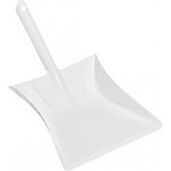 Pelle à poussière en métal, Surface : vernis, Modèle Manche de douille, Lèvre en caoutchouc sans, Dimensions : 38 x 24 cm
