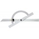 Rapporteur d'angle, réglable et coulissant en Long., Arc gradué : 250 mm, Long. des branches 500 mm