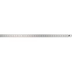 Règle graduée en acier, Long. : 250 mm, Larg. : 13 mm, Epaisseur 0,5 mm, Graduation du bord supérieur : 1/2 mm, Graduation du bord inférieur : 1/1 mm