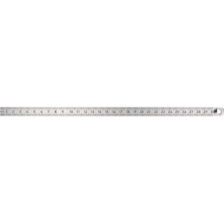 Règle graduée en acier, Long. : 500 mm, Larg. : 30 mm, Epaisseur 1,0 mm, Graduation du bord supérieur : 1/2 mm, Graduation du bord inférieur : 1/1 mm