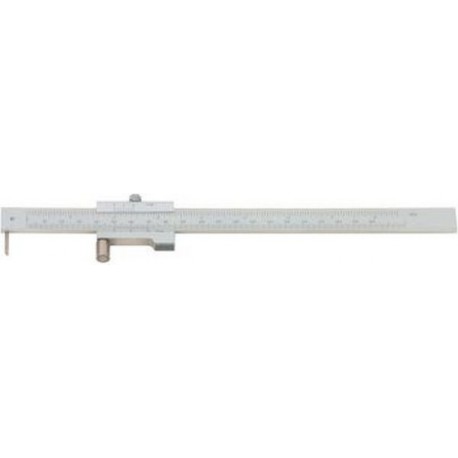 Trusquin à tracer à molette, Plage de mesure : 200 mm, Vernier inférieur 1/20 mm, Vernier supérieur 1/128 inch
