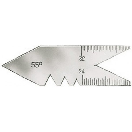 Calibre d'affûtage pour outils à fileter, Pour filetage : 60°