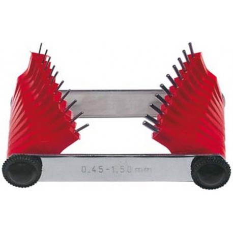 Calibre de gicleur, Plage de mesure : 0,45-1,5 mm, Nombre de pointes de mesure 20