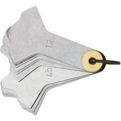 Jauge de cordon de soudure avec 12 lames, Plage de mesure : 3-12 mm