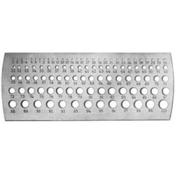 Jauge millimétrique de perçage, Plage de mesure : 0,1-10 mm, Pas 0,1 mm, Nombre de trous 100